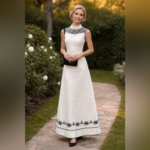 Downton Abbey Inspired Chasing Fireflies White Lace Maxi Dress Size 8